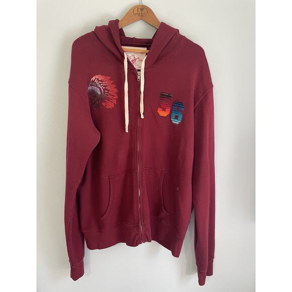 VTG True Religion hooded Full zip front Sweatshirt Sweater Hoodie